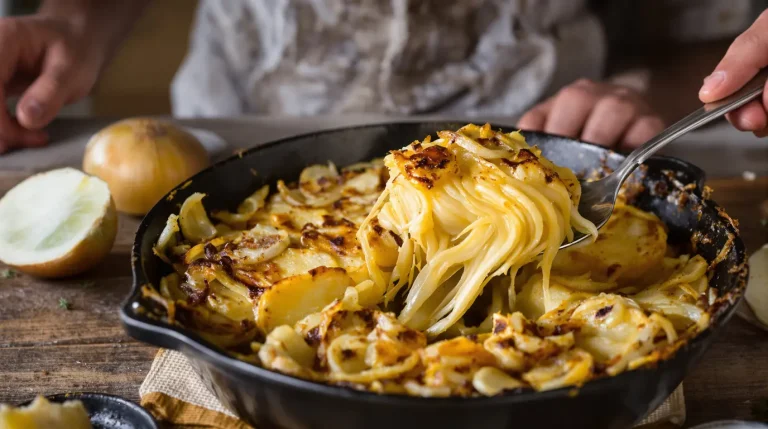 Ce gratin ultra simple pommes, oignons, bouillon est encore plus gourmand qu’un dauphinois Ce gratin ultra simple pommes, oignons, bouillon est encore plus gourmand qu’un dauphinois