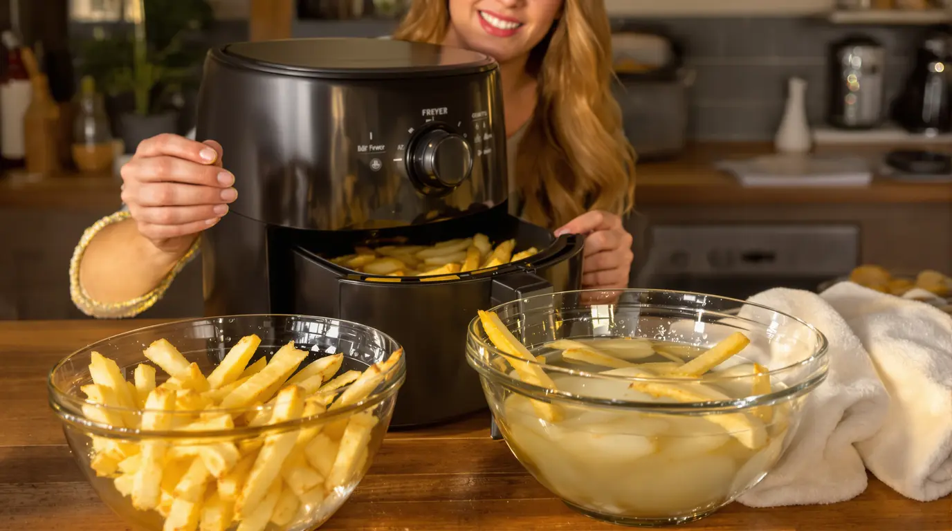 Depuis que je fais ça, mes frites Airfryer sont parfaites : l’astuce de l’eau chaude révélée Depuis que je fais ça, mes frites Airfryer sont parfaites : l’astuce de l’eau chaude révélée