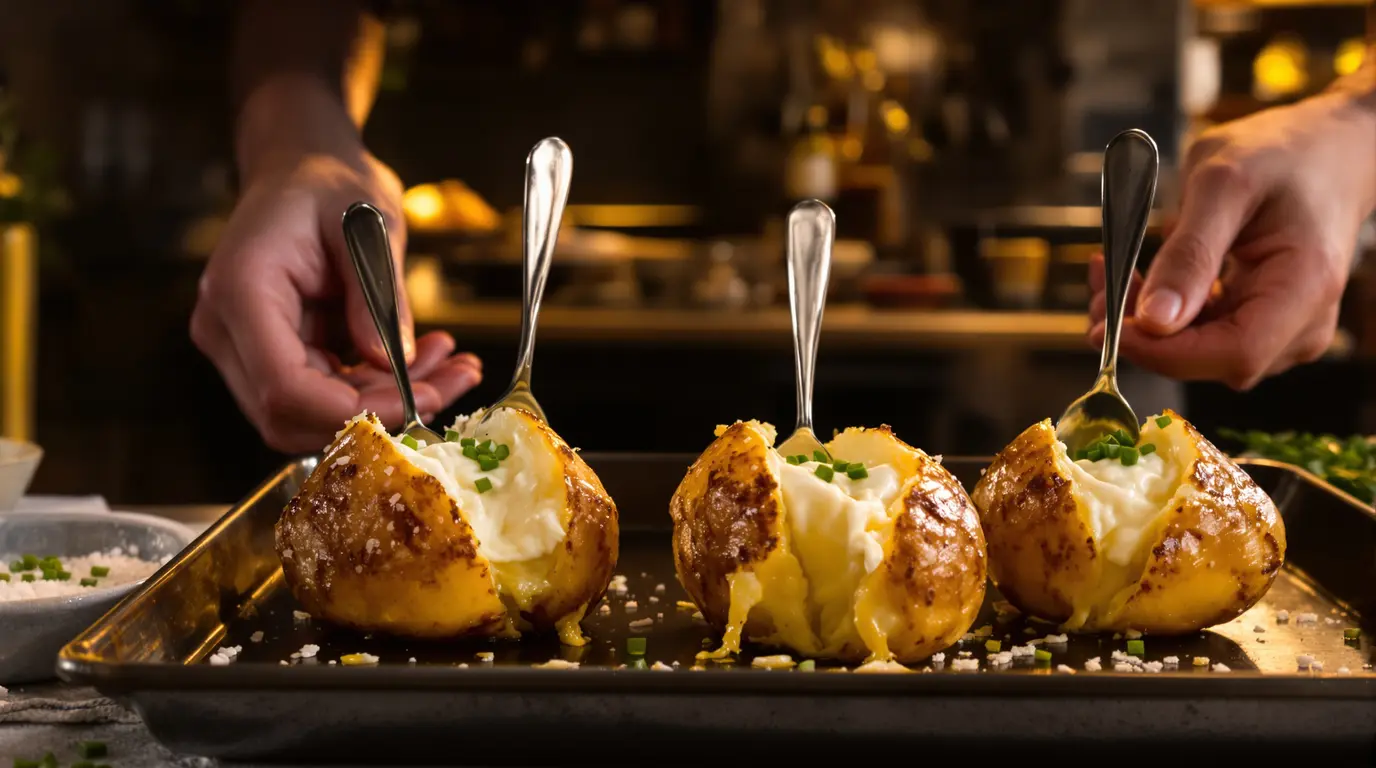 L’astuce de la cuillère divise par deux le temps de cuisson des pommes de terre au four L’astuce de la cuillère divise par deux le temps de cuisson des pommes de terre au four